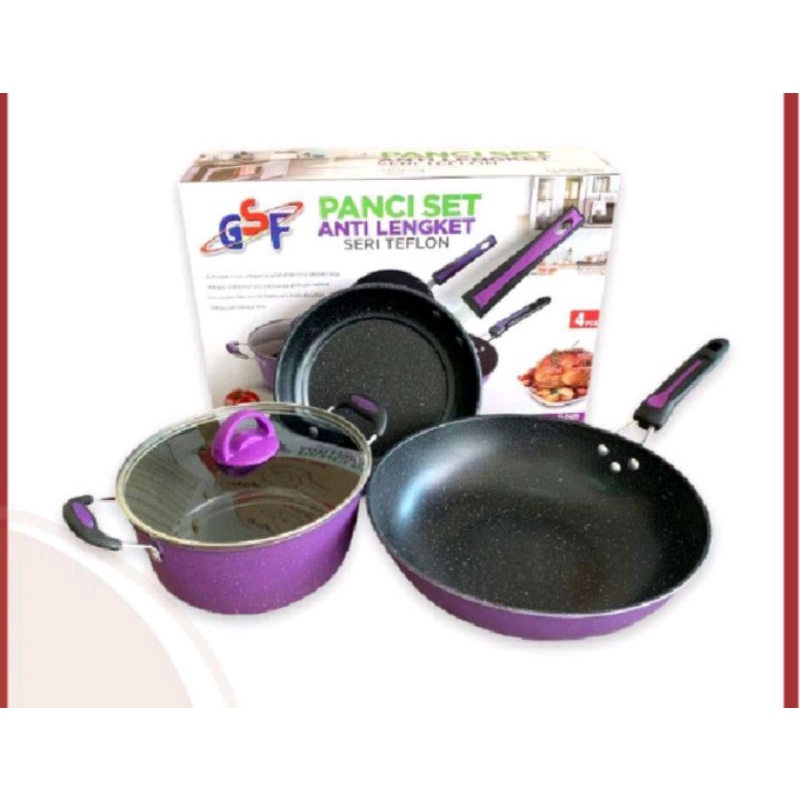 panci set teflon gsf G 2429 panci set teflon gsf anti lengket 2429