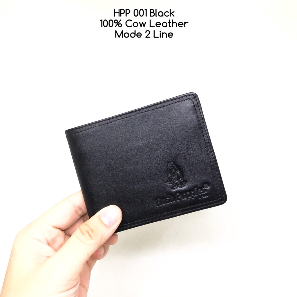dompet pria hushpuppies 001 black kulit sapi asli dompet murah
