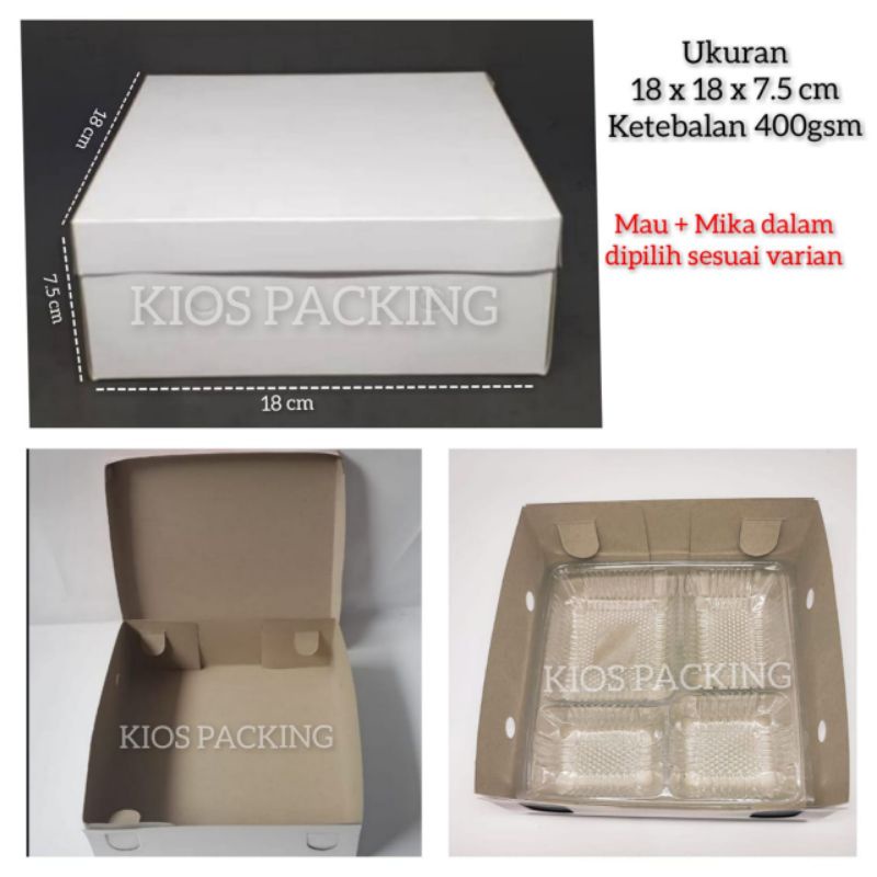 

Dus | Box 18x18 400gsm | Kotak Nasi Dus Kemasan Kue Makanan Polos 18 x 18