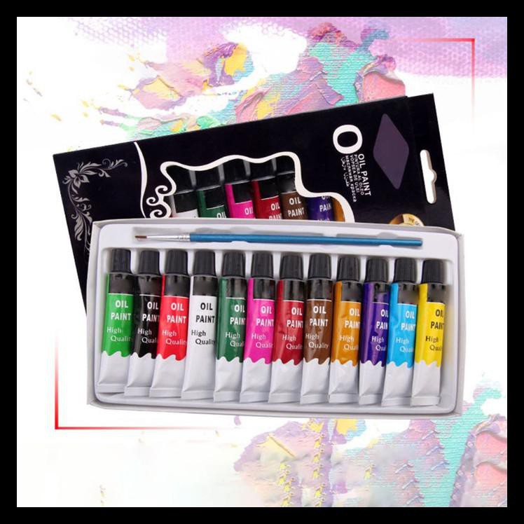 

New Produk Kuas Warna Va 12 Melukis Cat 12Ml Minyak Untuk Dengan