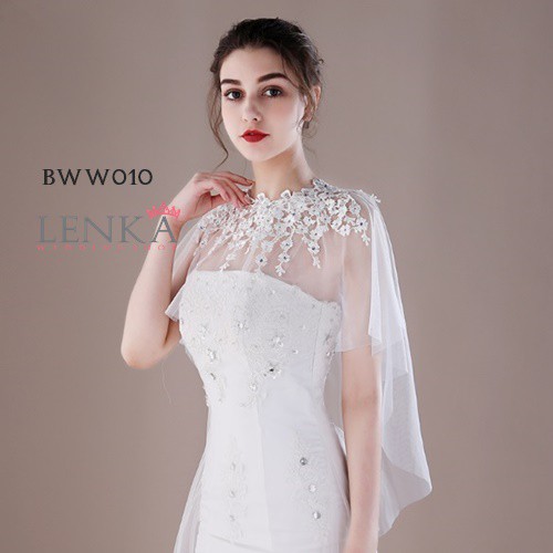 [PRODUK TERMURAH] BOLERO KOREA RENDA PUTIH WEDDING PESTA WANITA MODERN BWW010