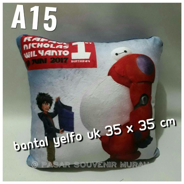 Souvenir Suvenir Bantal Yelfo Custom Disain Printing Ulang Tahun Anak Ultah Murah Grosir Unik