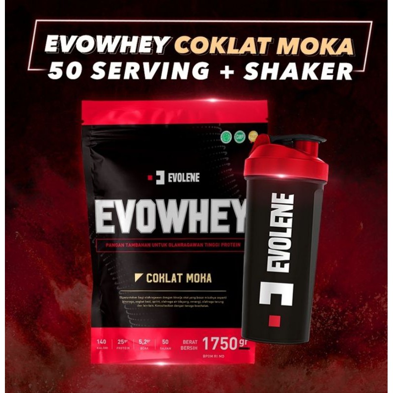 

EvoWhey Coklat Moka 50serving Shaker | BPOM HALAL