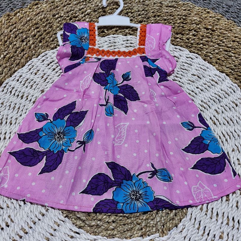 Dress Anak bahan rayon motif batik termurah || Dres renda anak bayi