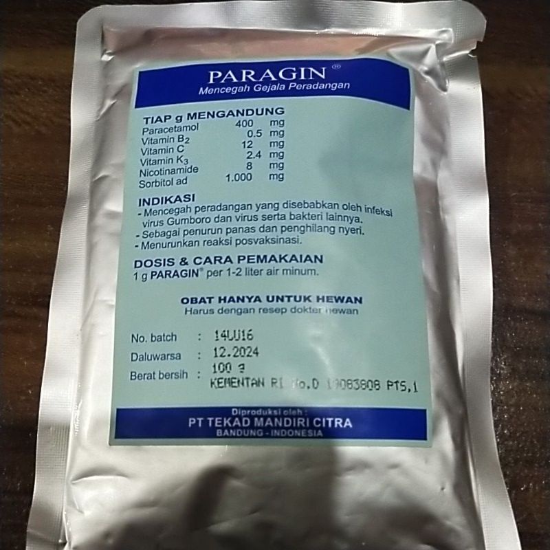 PARAGIN MENCEGAH GEJALA PERADANGAN PADA UNGGAS