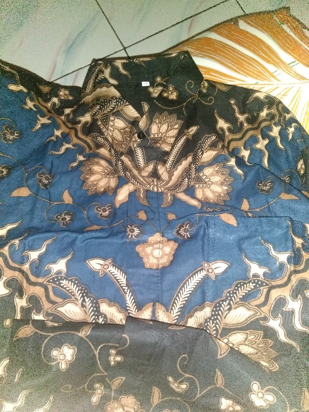 Kemeja Batik Pria Lengan Panjang Size M L Xl Xxl  Bswart Batik Hrb026 Kenongo Hem