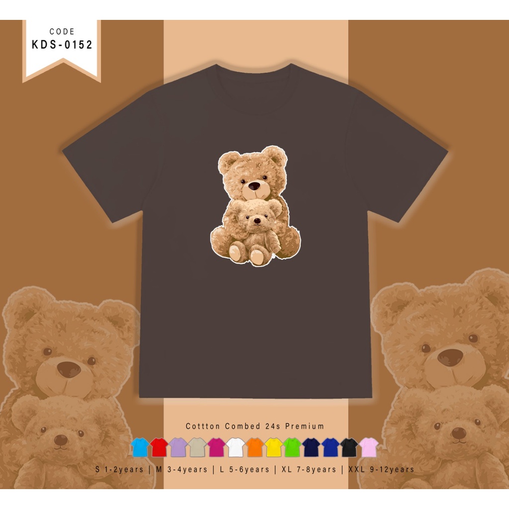 T-SHIRT / KAOS ANAK-ANAK TERMURAH BERGAMBAR BEAR HUG BEAR - TERIMA CUSTOM KAOS KELUARGA