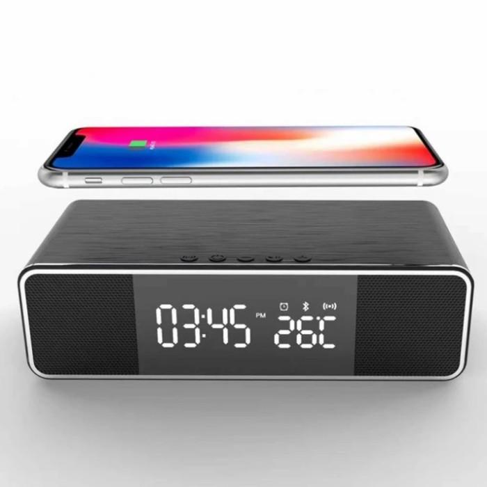 Wireless Qi Charger Iphone Samsung Jam Digital Alarm Termometer