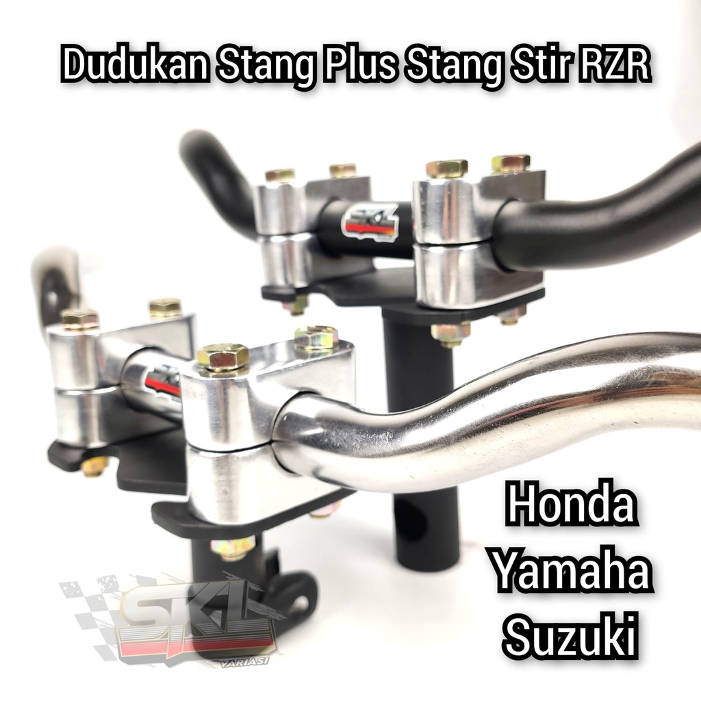 Paket Stang Rzr Plus Dudukan Stang Racing Road Race Universal Motor Honda Yamaha Suzuki Satu Sett
