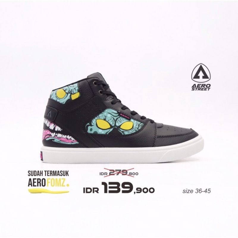 Aerostreet Hoops x Namakalian Ajiwal Putih Hitam Toska Size 42