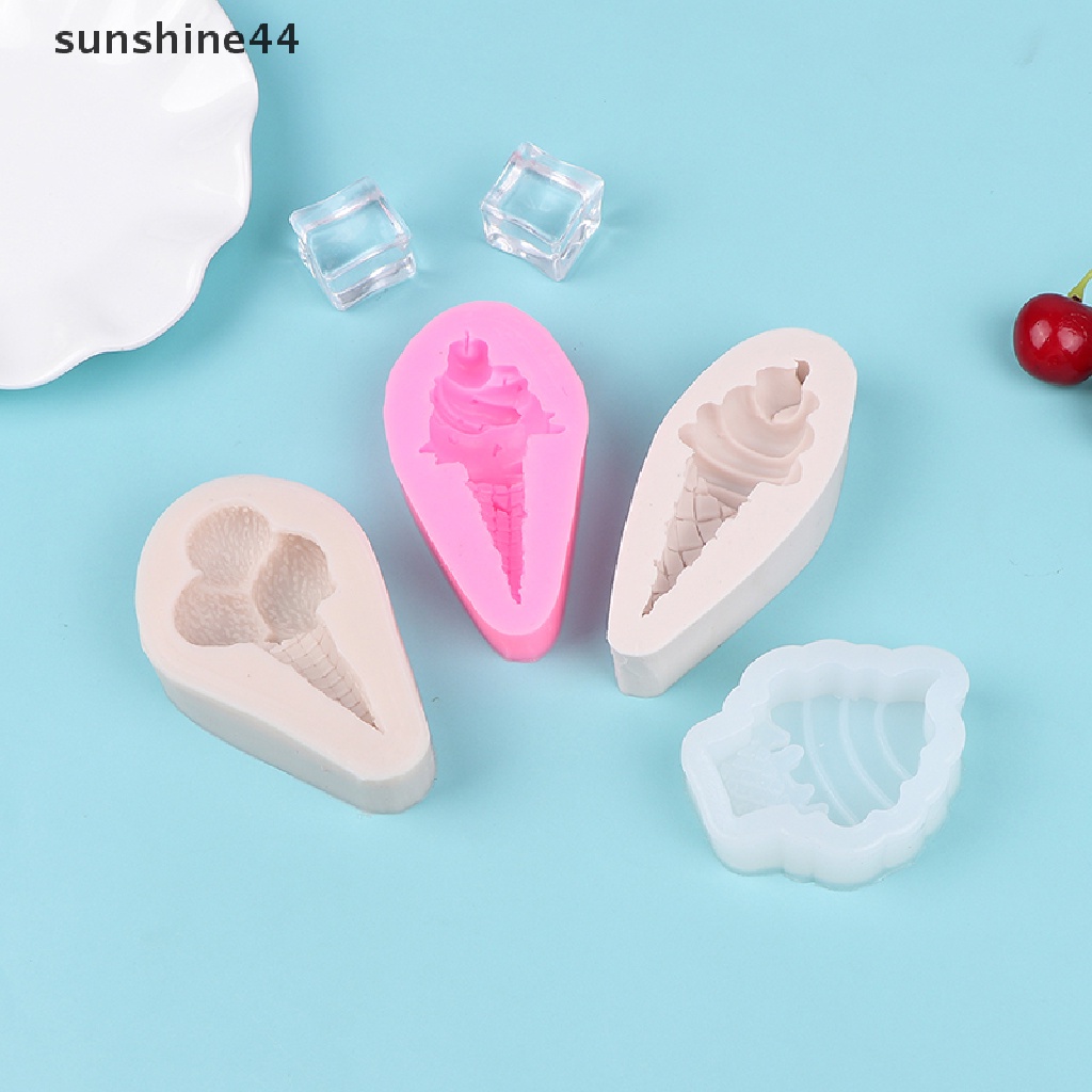 Sunshine Ice cream cone chocolate fondant silicone mold cake decorative ornaments plug-in .