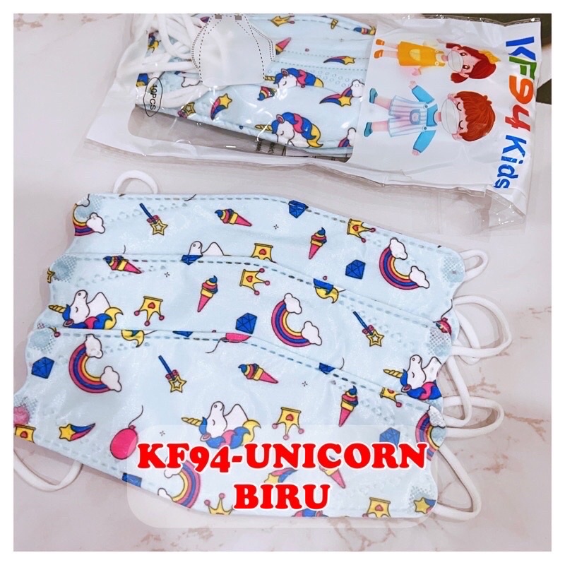Masker anak KF94 Masker Duckbill premium masker evo anak karakter unicorn 1pack isi 10