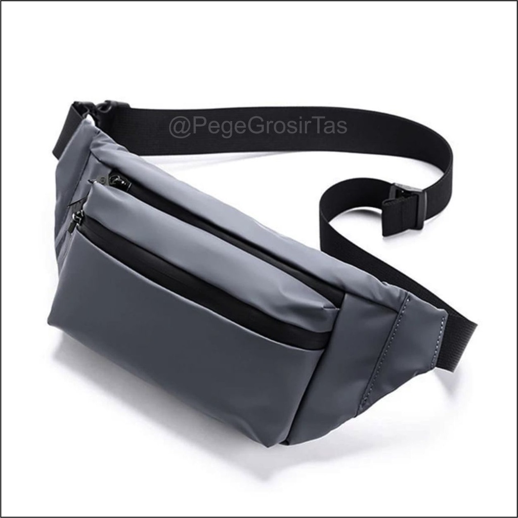 Pege 8870 - Tas Pinggang Waistbag Unisex Model Polos Keren Slingbag Selempang  Bahu Untuk Sehari Hari