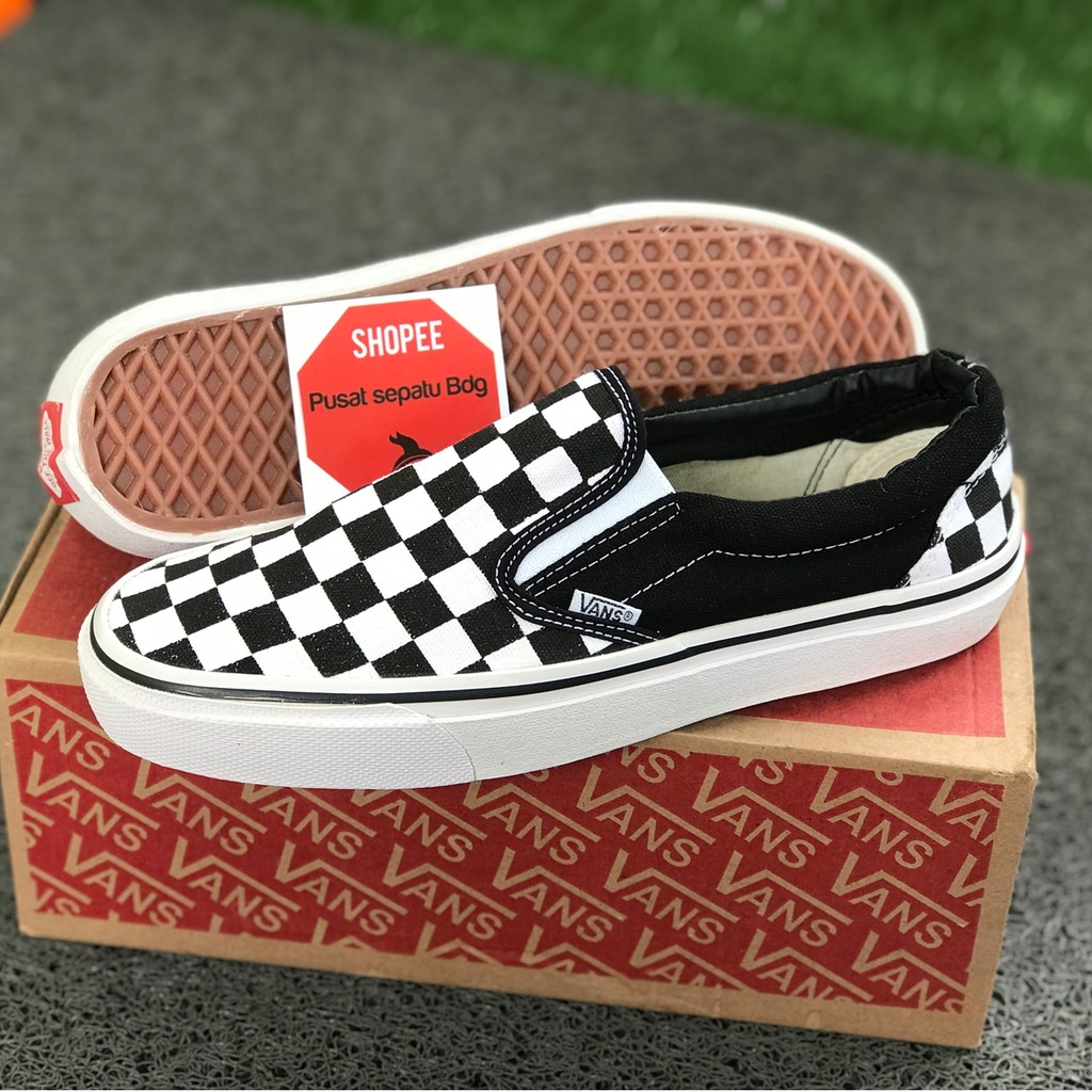 VANS SLIPON CHECKERBOARD MIX HITAM PUTIH