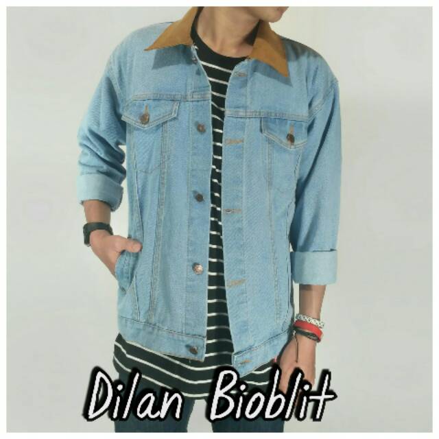 Jual Jaket Jeans Dilan Pria Denim Jaket Dilan Bagian Kerah Aplikasi