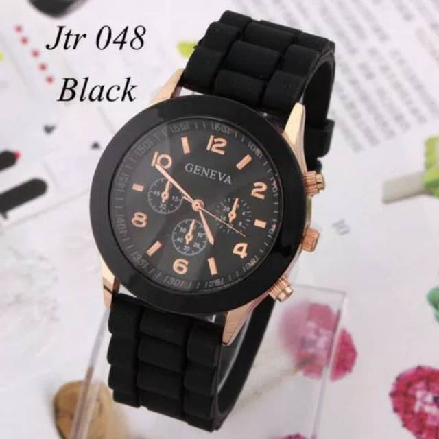 Jam tangan wanita / cewek Geneva Jtr 048 black