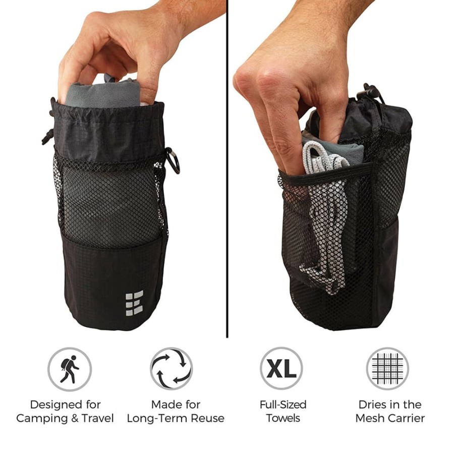 Megon Handuk Travel Quick Dry 2PCS - Black