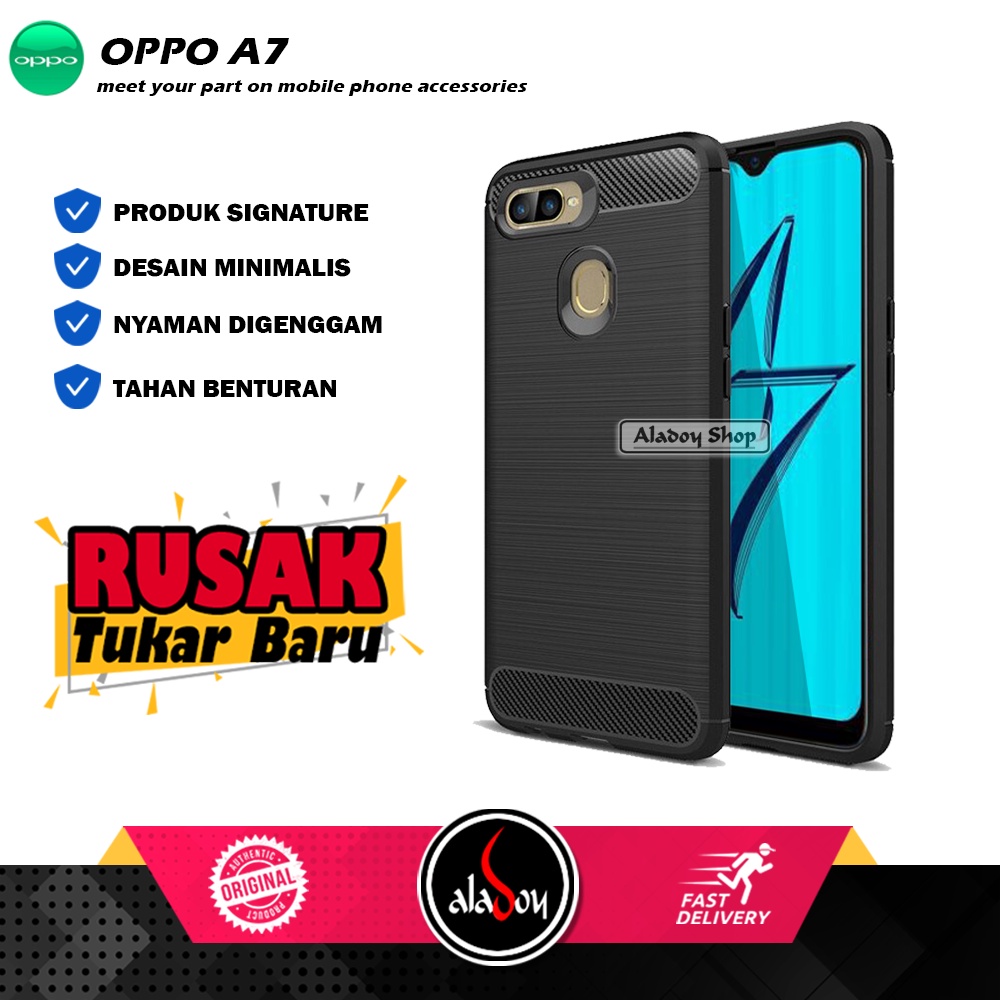 Case Ipaky Carbon OPPO A7 Ultra Slim Ipaky Carbon Premium Softcase