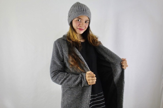 IMPORT MOLLAD Coat Woman Grey Jaket Coat Mantel Wool Outer Outfit Winter Korean Style