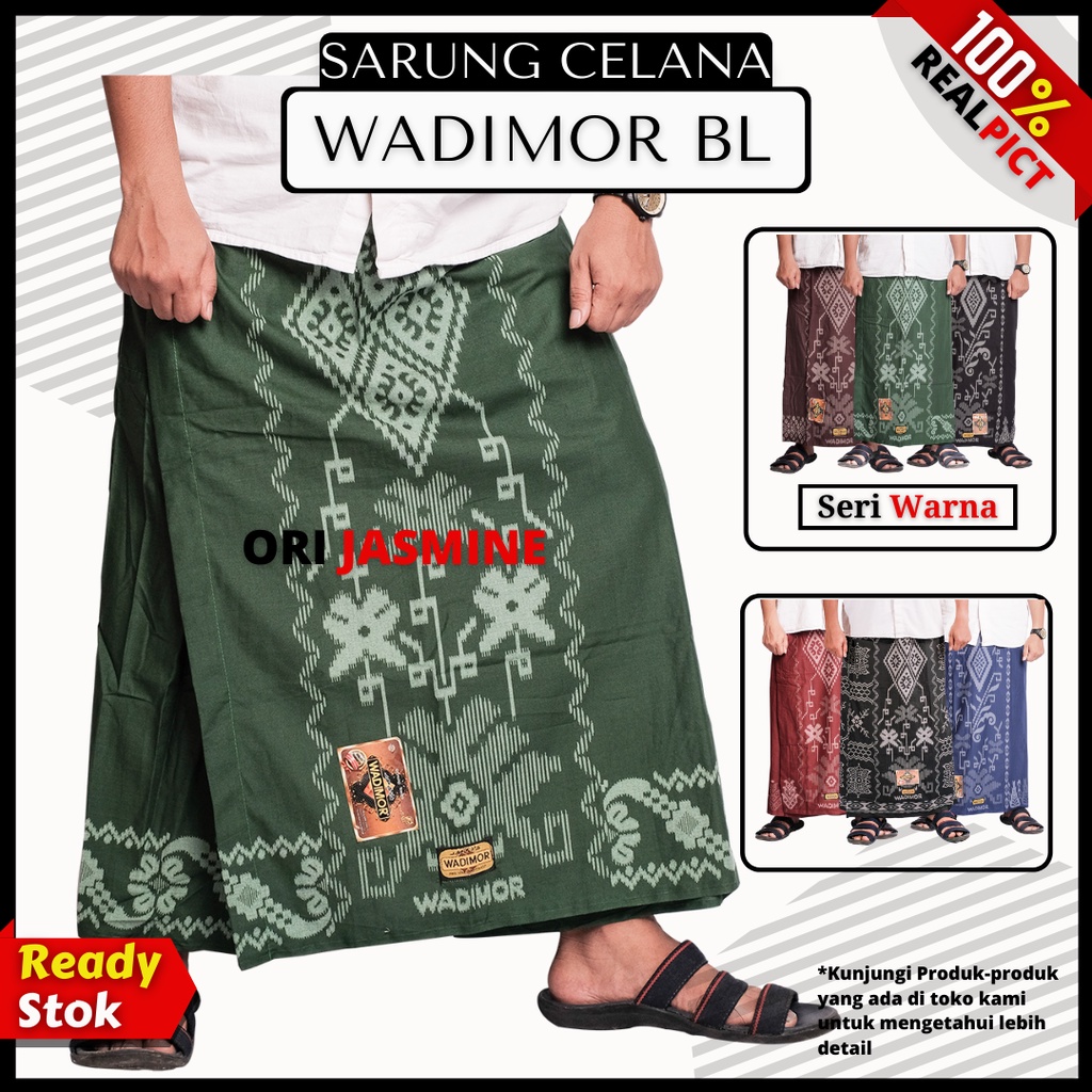 Sarung celana dewasa muslim wadimor jumbo motif bali marun polos pria murah