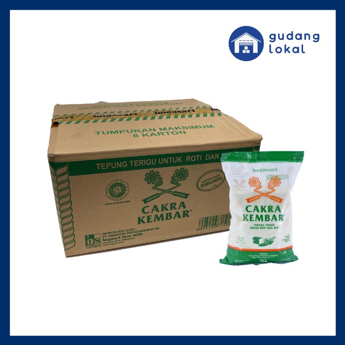 

Tepung Terigu - Cakra Kembar Ekonomis 12 X 1Kg (Harga Karton)