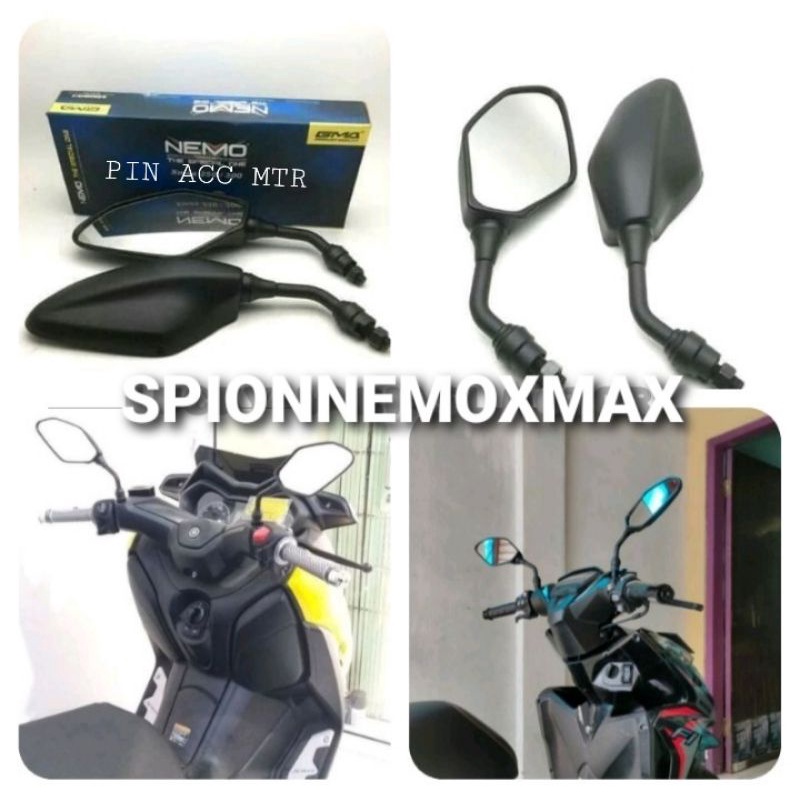 Spion Nemo/MHA/Model Xmax Drat Honda/ All Vario 110/125/150/160/pcx150 pcx160 adv150 ADV 160 All Beat All Scoopy All Genio Dill Bisa juga pasang Di All Yamaha All Mio All Fino Dill