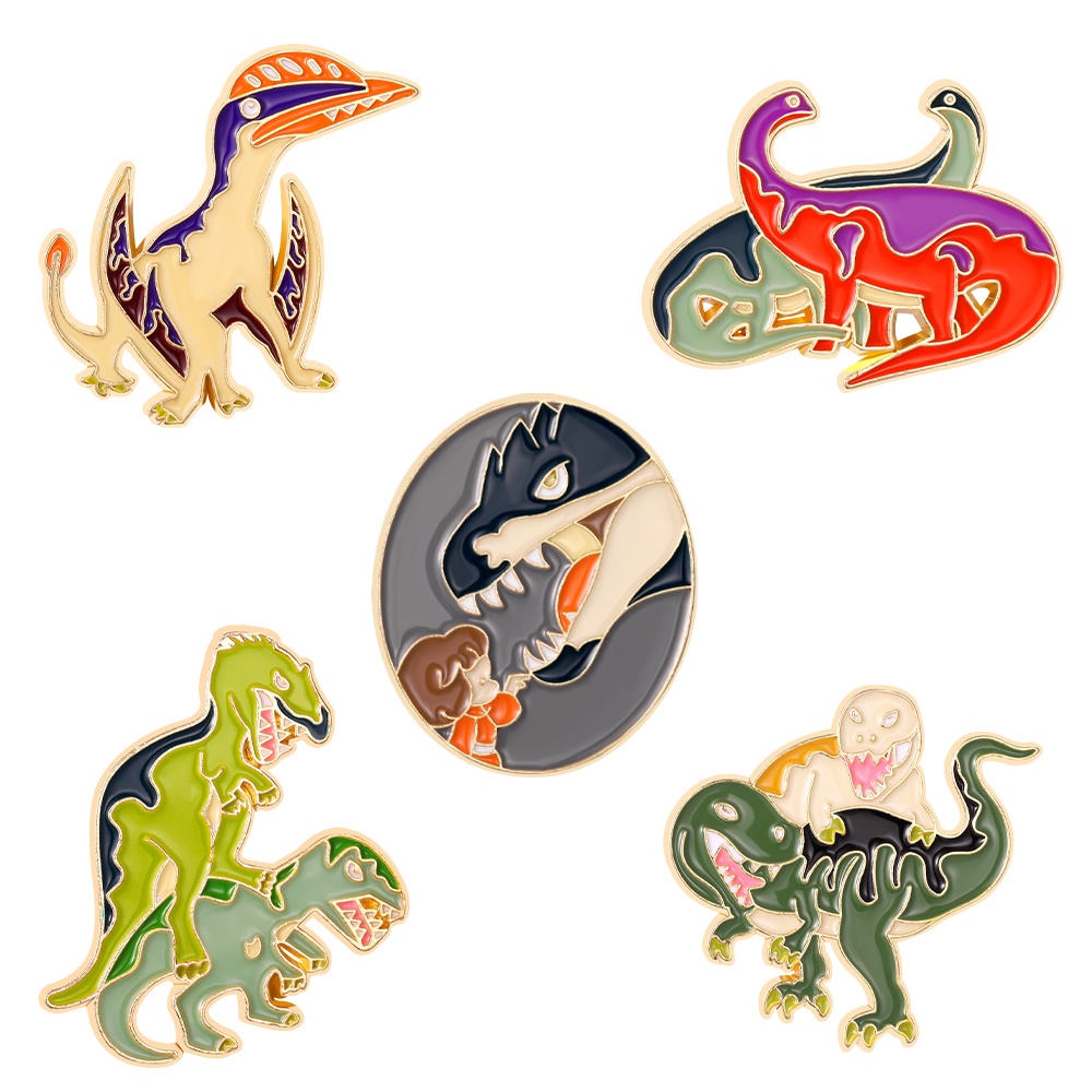 Bros Pin Desain Kartun Dinosaurus Jurassic Untuk Aksesoris Pakaian