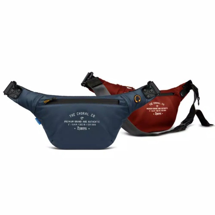Waistbag Vegas Navy Red Waistbag Choral Tas Selempang Pria Limited