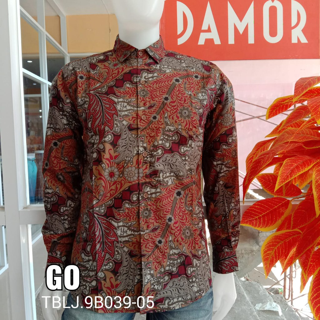 gof DAMOR (CRESSIDA) KEMEJA BATIK LENGAN PANJANG PRIA SLIMFIT Baju Batik cowok