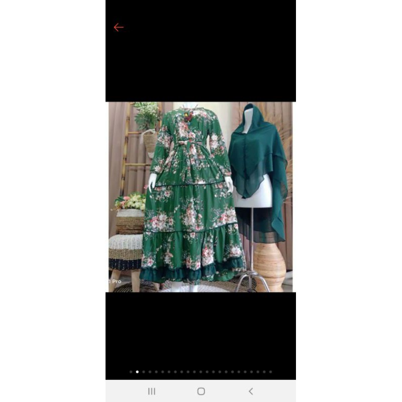 Gamis syar'i kombinasi ceruti