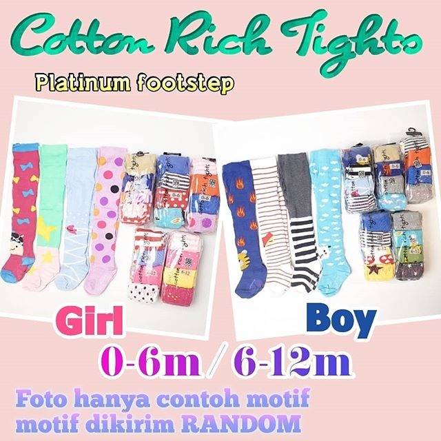 Leging MOTIF Tutup Kaki Bayi 4in1 Cotton Rich