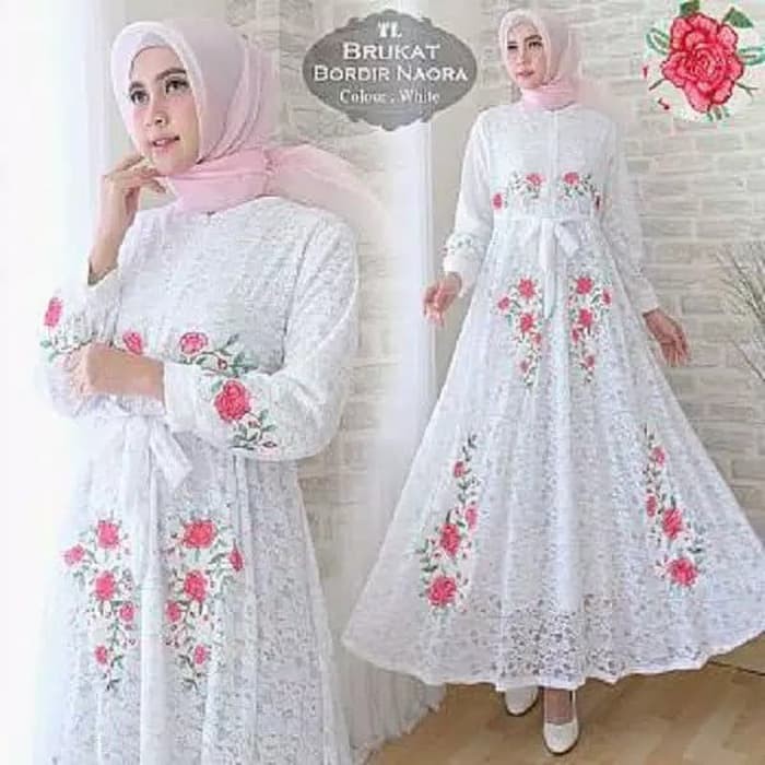Baju Gamis Wanita Terbaru Maxi Dress Brukat Naora