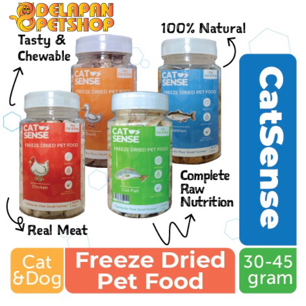 CatSense Freeze Dried Pet Food for Dog &amp; Cat 45 Gram / Raw Food / Snack Kering / Snack Kucing / Snack Anjing