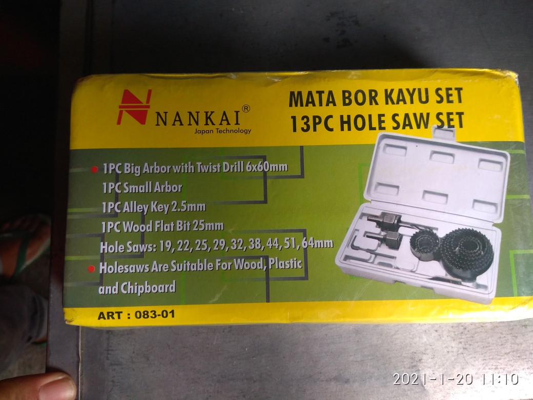 Mg Hole Saw Kit / Holesaw Kit / Mata Bor Pelubang Kayu Nankai 13 Pcs