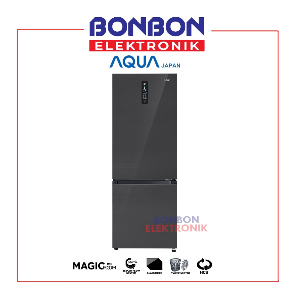 AQUA Kulkas 2 Pintu Bottom Freezer AQR-320RBM(BK)) / AQR 320 RBM