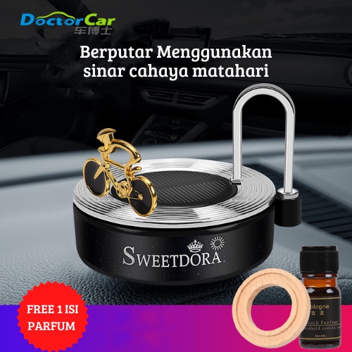 2 IN 1 Parfum dan Pajangan Mobil Sepeda, Perahu, Pesawat, Bola  Berputar Otomatis Oleh Sinar Matahari