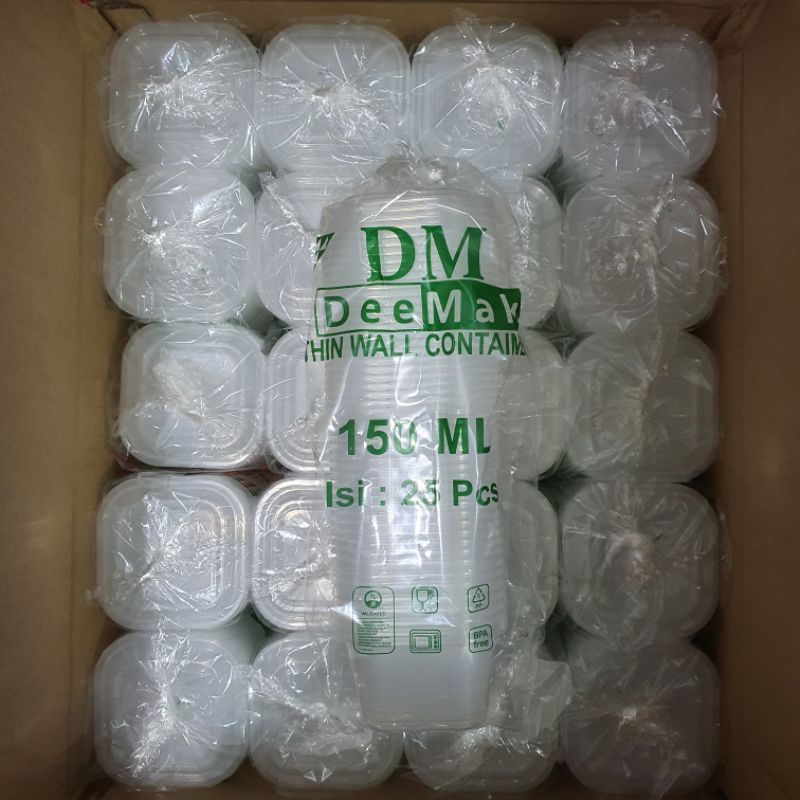 Thinwall DM Container 120 ML 150Ml / Kotak Makan DM 120ml 150 Ml SQ/SegiEmpat 25Set