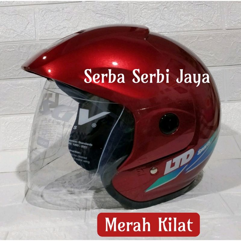 HELM LTD SPORT ORIGINAL IMPORT NO.1 SNI MERAH HITAM BIRU ABU ROKOK COKLAT SILVER PUTIH SUSU PUTIH MU