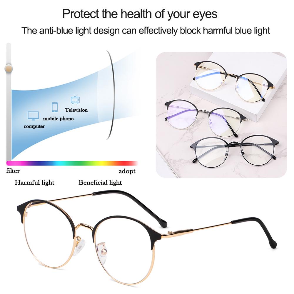 Lily Kacamata Anti UV Blue Rays Fashion Ultralight Metal Frame Eyeglasses