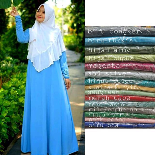 Gamis Jersey kerut tangan