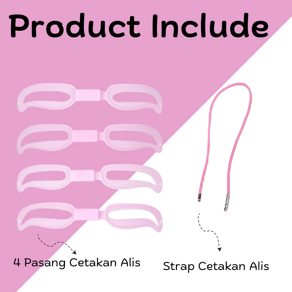 ZSQ Cetakan Alis Eyebrow Isi 4 Model Eyebrow Ruler Card Set 4 Pcs Cetakan Alis Card Dengan Tali