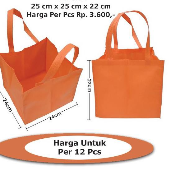 

（DIKIRIM DARI JAKARTA） Tas Spunbond Kotak Ukuran 24cm x 24cm x22cm