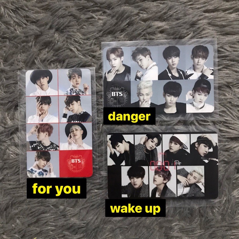 [RARE] BTS For You-Danger-Wake Up Japanese Album Group Photocard
