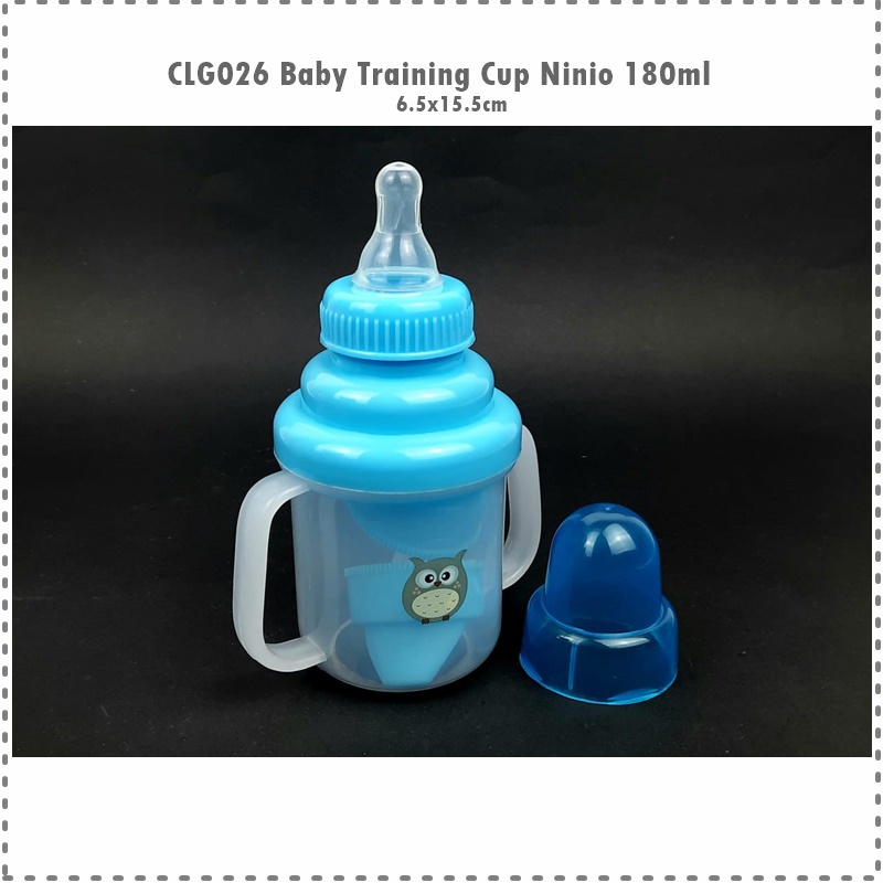 CLG026 3in1 Baby Training Cup/Gelas Bayi/Gelas Belajar Minum Bayi Ninio 180ml