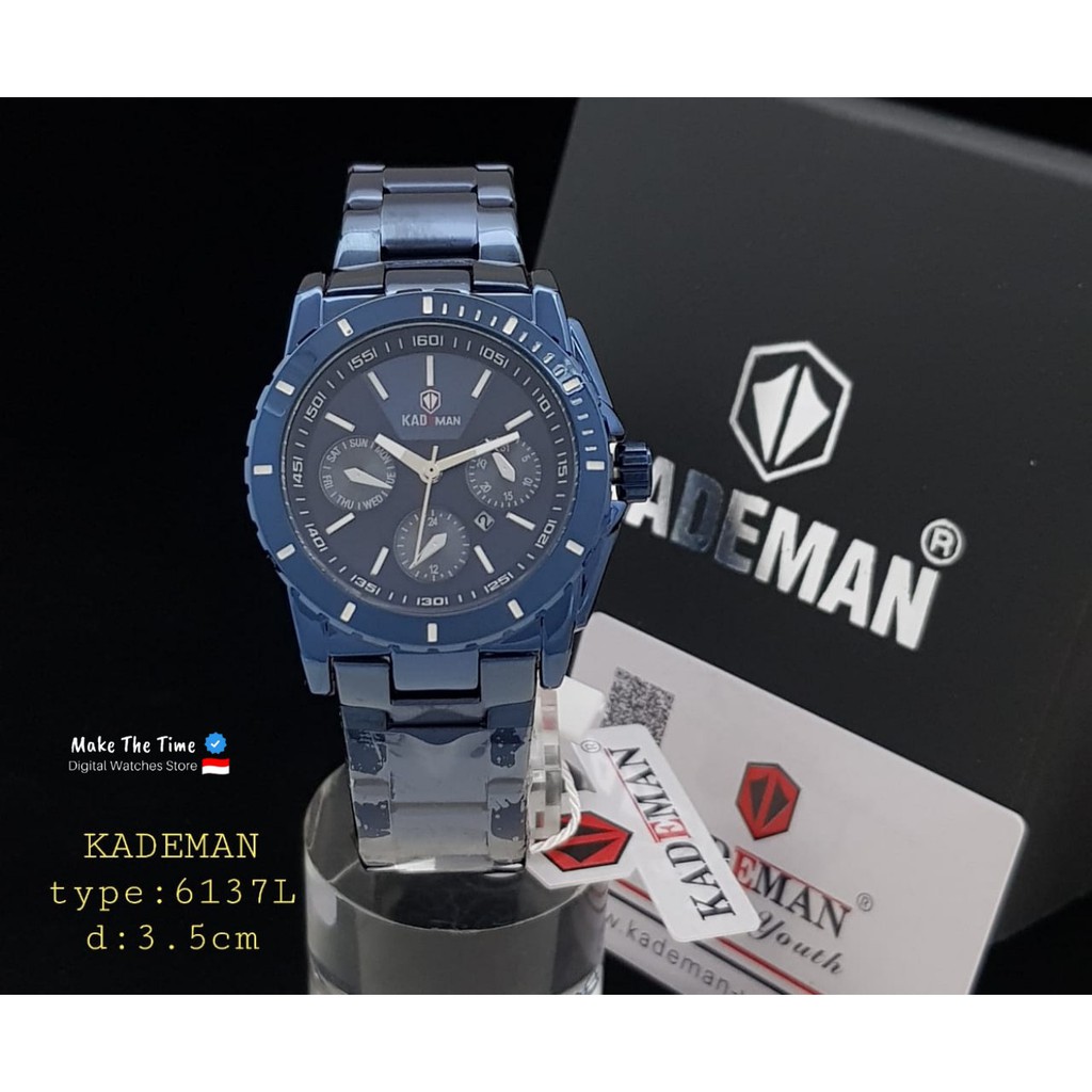 Jam Tangan Wanita Kademan Original Waterproof 6137 ( Include Box dan Baterai Cadangan )