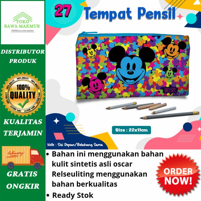 

Tempat Pensil Mickey Mouse untuk Ultah Souvenir Hadiah Kado Ready Stok