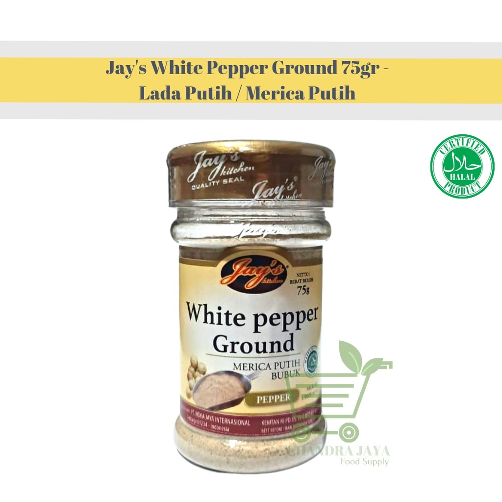 

Jay's White Pepper Ground 75gr - Lada Putih / Merica Putih