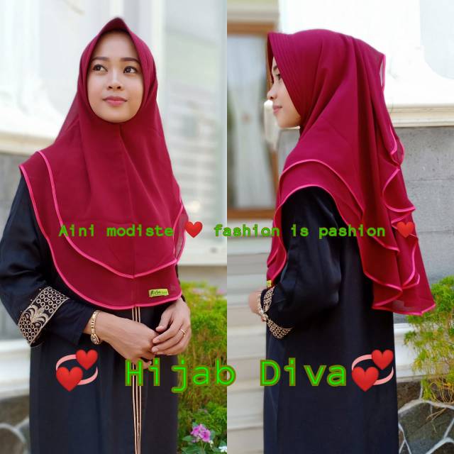 Hijab Diva Dewasa //Ori Aini modiste / hijab aini / konveksi hijab aini