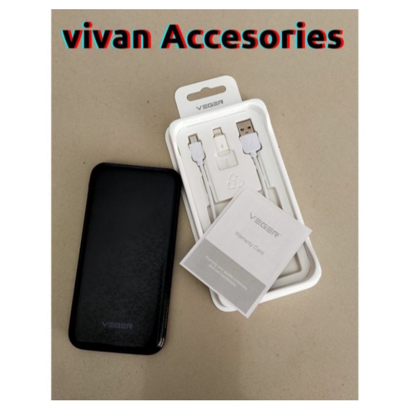 Power Bank Veger 25000mAh V16 Super Slim Original