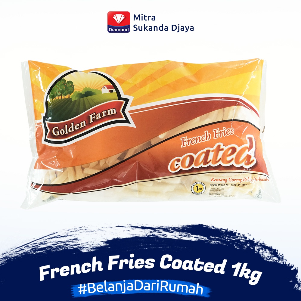 

GOLDEN FARM Shoestring Coated Frozen French Fries Kentang Beku 1 kg